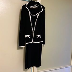 Two piece knit dress and matching jacket.